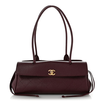 Chanel Grained Calfskin Stitched Urban Essentials Small Shopping Bag Burgundy 1 of 9