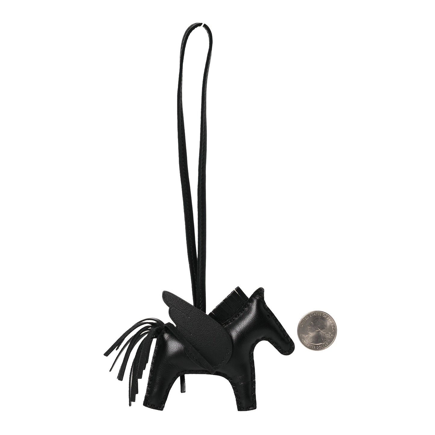 Milo Lambskin Grigri Rodeo Pegase Horse Bag Charm PM So Black