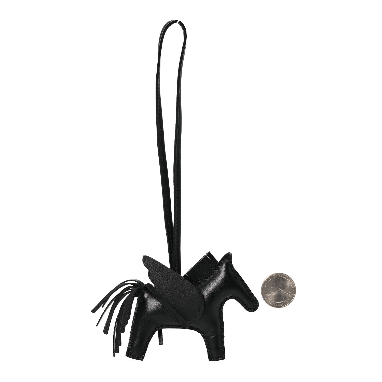 Hermes Milo Lambskin Grigri Rodeo Pegase Horse Bag Charm PM So Black 2 of 4