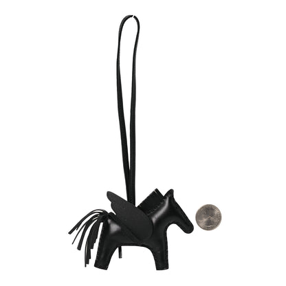 Hermes Milo Lambskin Grigri Rodeo Pegase Horse Bag Charm PM So Black 2 of 4