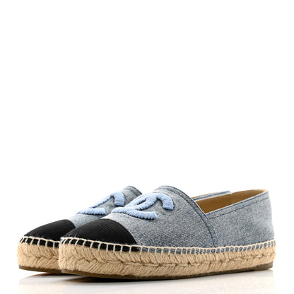 Chanel Denim CC Espadrilles 37 Blue Black 3 of 9