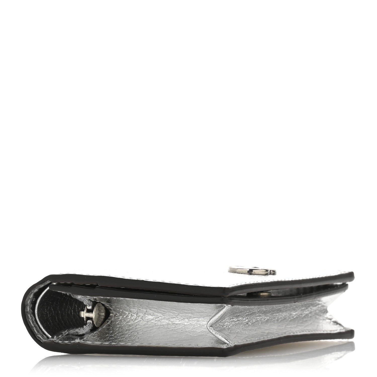Gucci Metallic Calfskin GG Marmont Card Case Silver 4 of 7