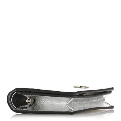 Gucci Metallic Calfskin GG Marmont Card Case Silver 4 of 7
