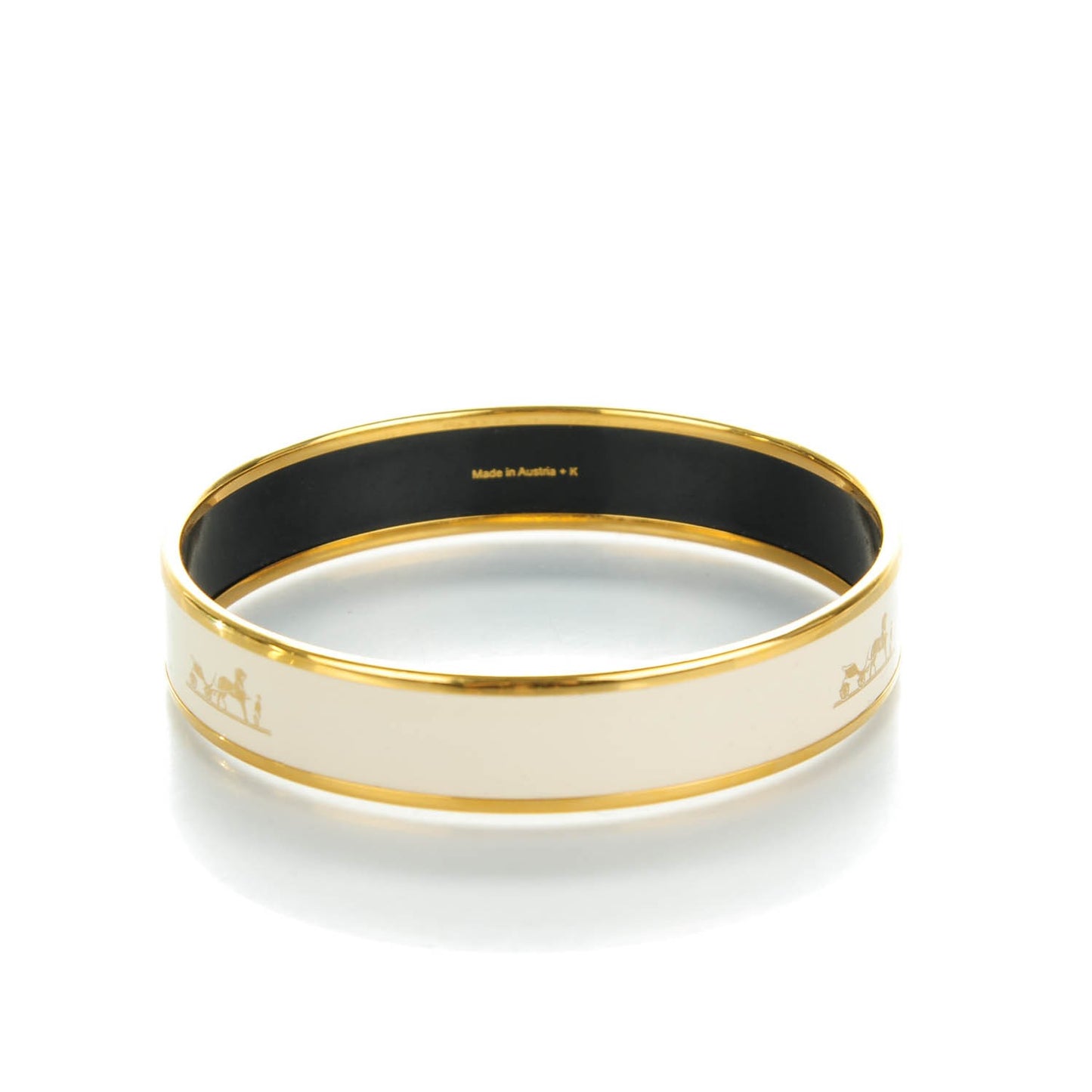 Enamel Printed Caleche Medium Bracelet 70 Craie