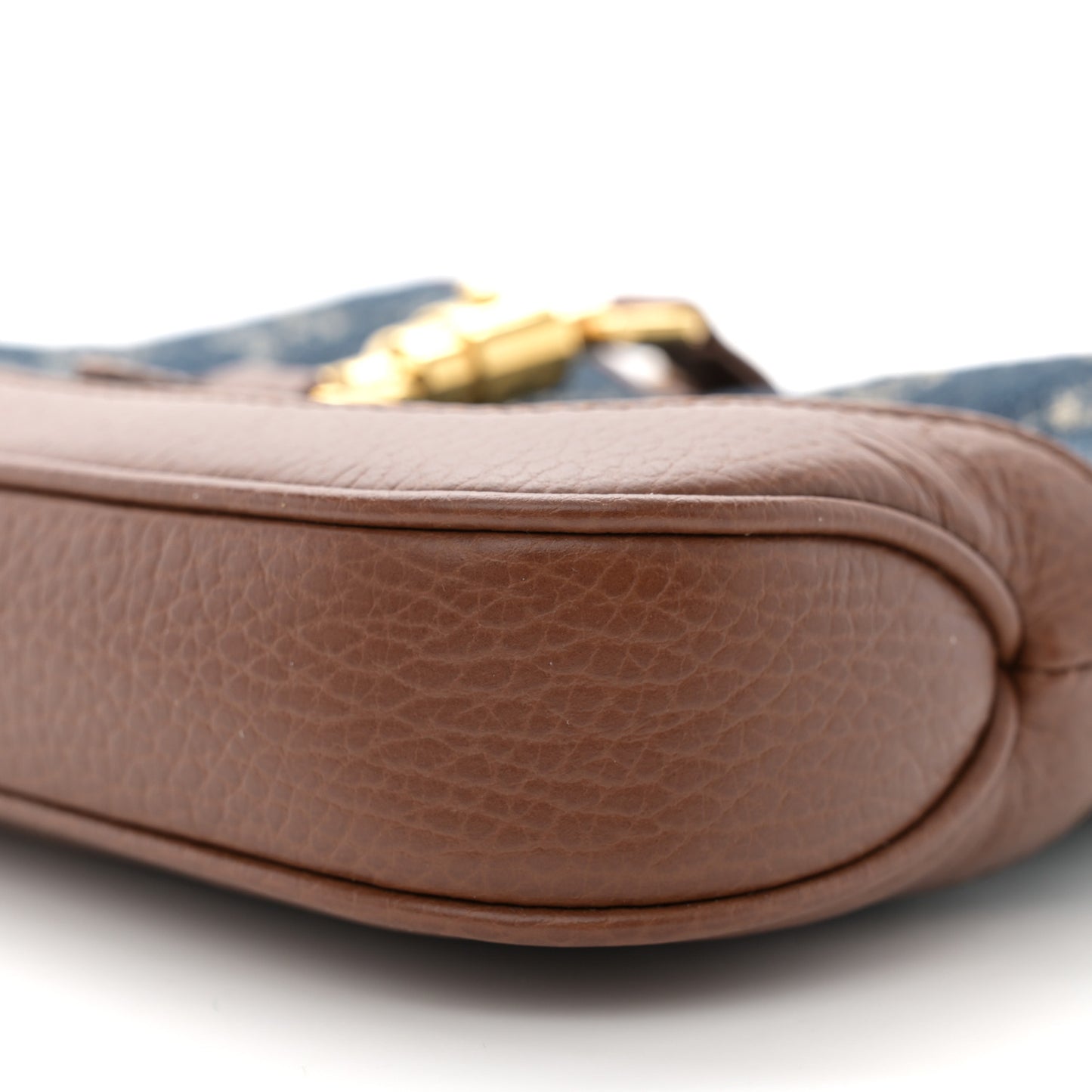 New Denim GG Monogram Calfskin Mini Jackie 1961 Hobo Blue Tea Cuir
