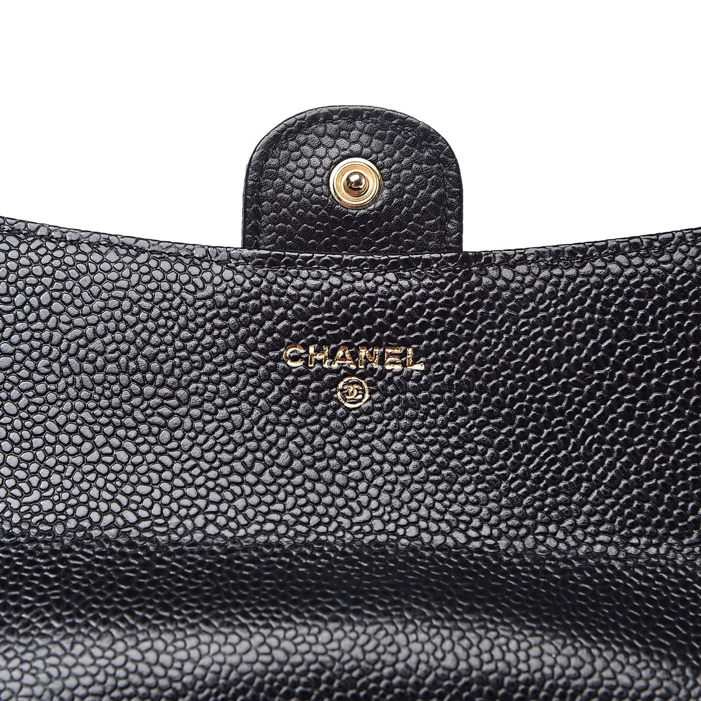 Caviar Quilted Large Flap Gusset Wallet Black