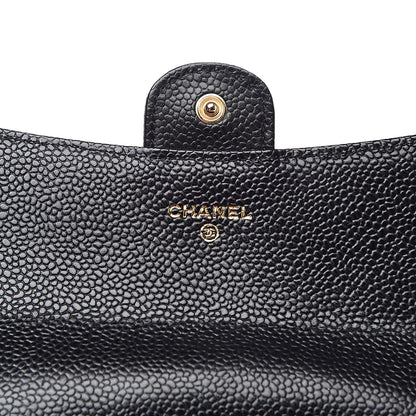 Chanel Caviar Quilted Large Flap Gusset Wallet Black 6 of 8