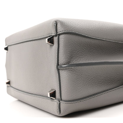 MCM Grained Calfskin Small Milla Tote Arch Grey 9 of 9