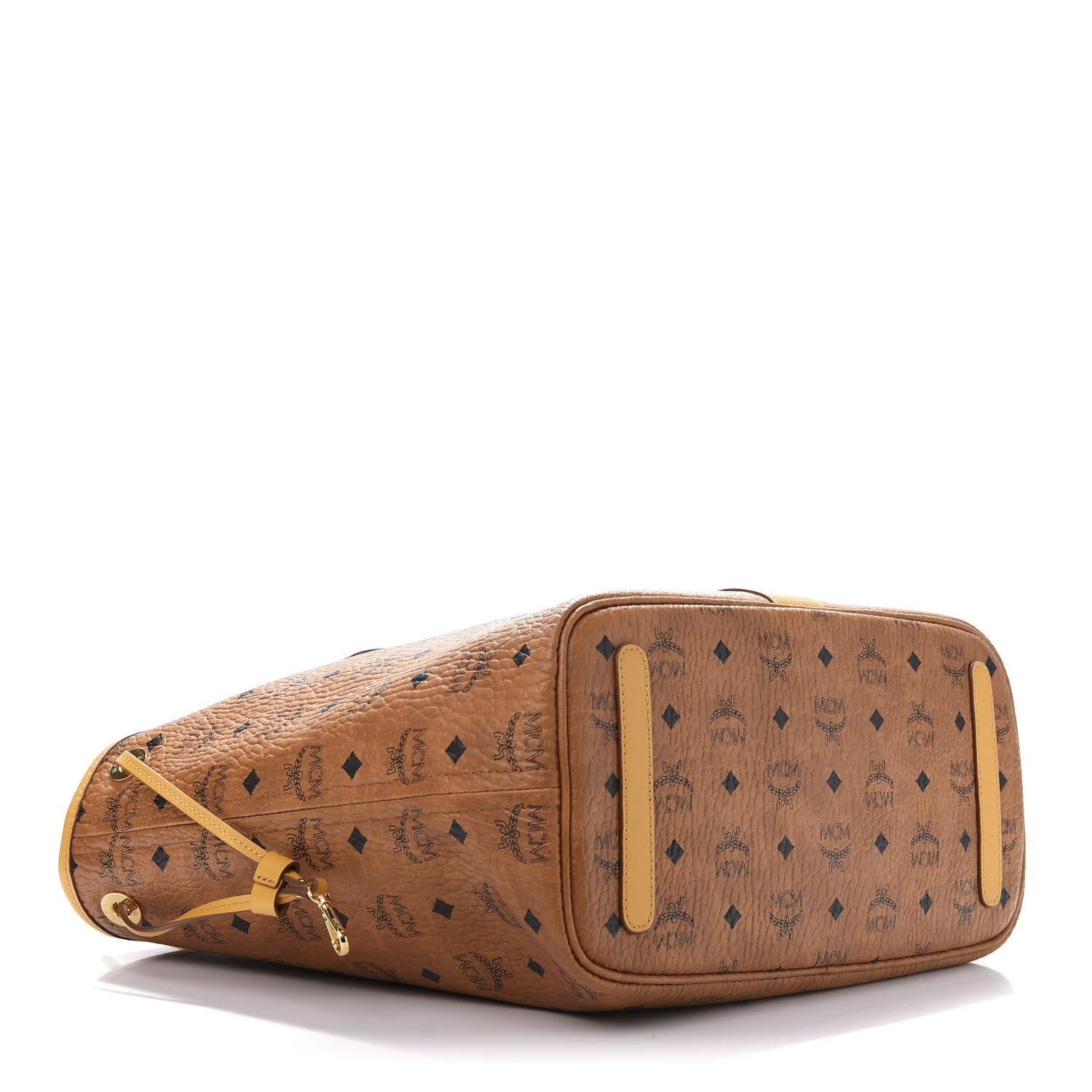 MCM Visetos Medium Liz Reversible Shopper Tote Cognac Yellow 6 of 21