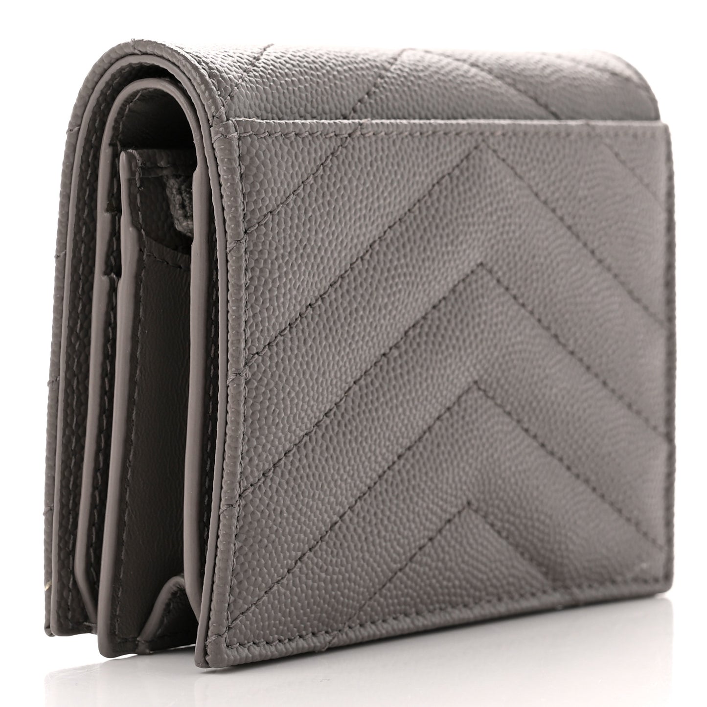 Grain De Poudre Matelasse Chevron Monogram Flap Card Case Storm