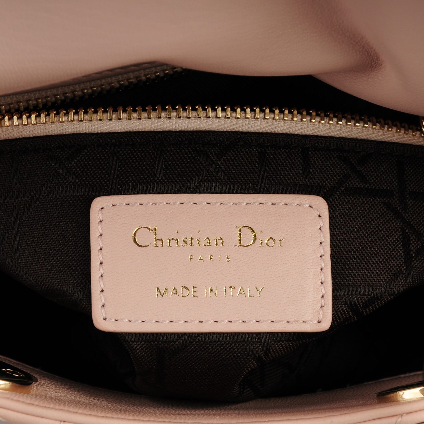 Lambskin Cannage Mini Lady Dior Rose Poudre