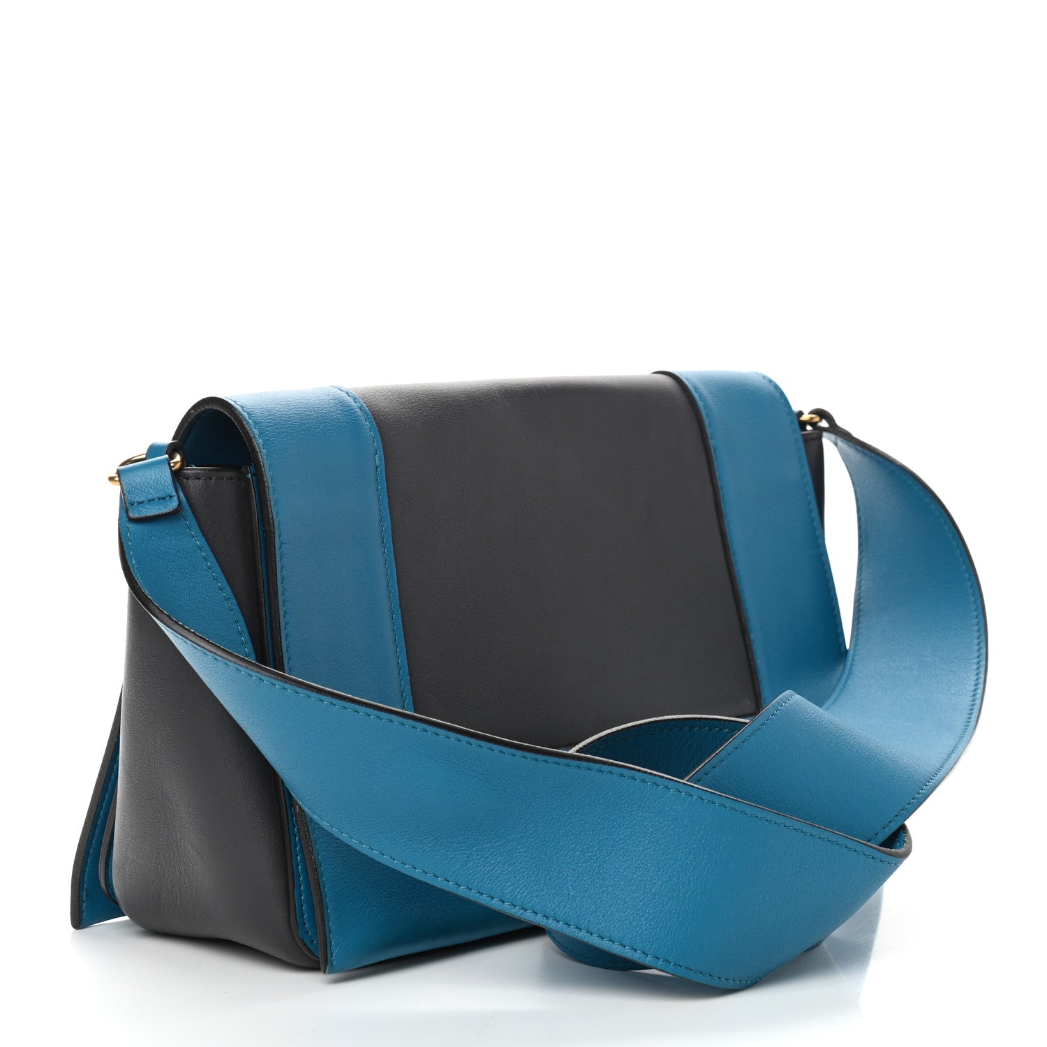 Celine Shiny Smooth Calfskin Medium Frame Shoulder Bag Turchese Liquorice 3 of 11