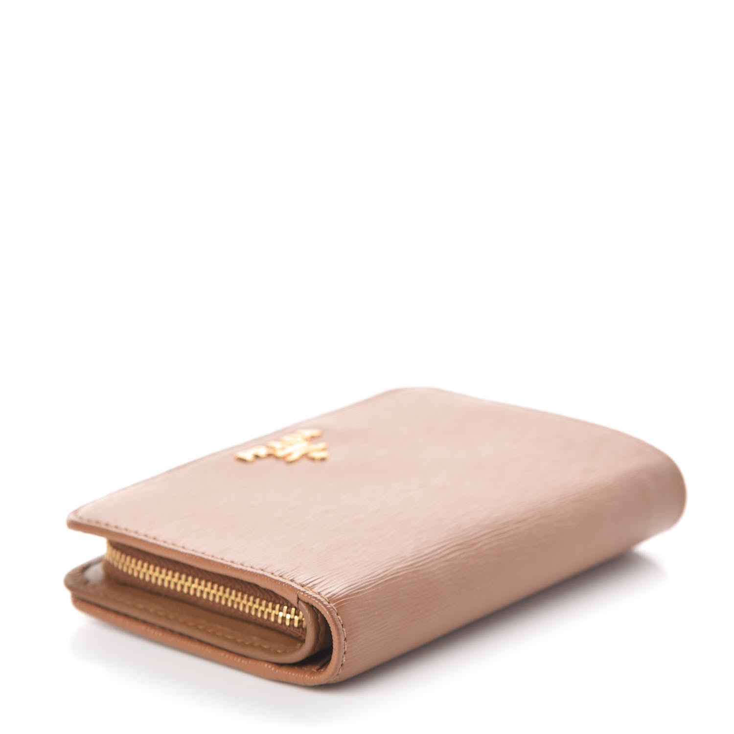 Prada Vitello Move Compact Wallet Caramel 4 of 8