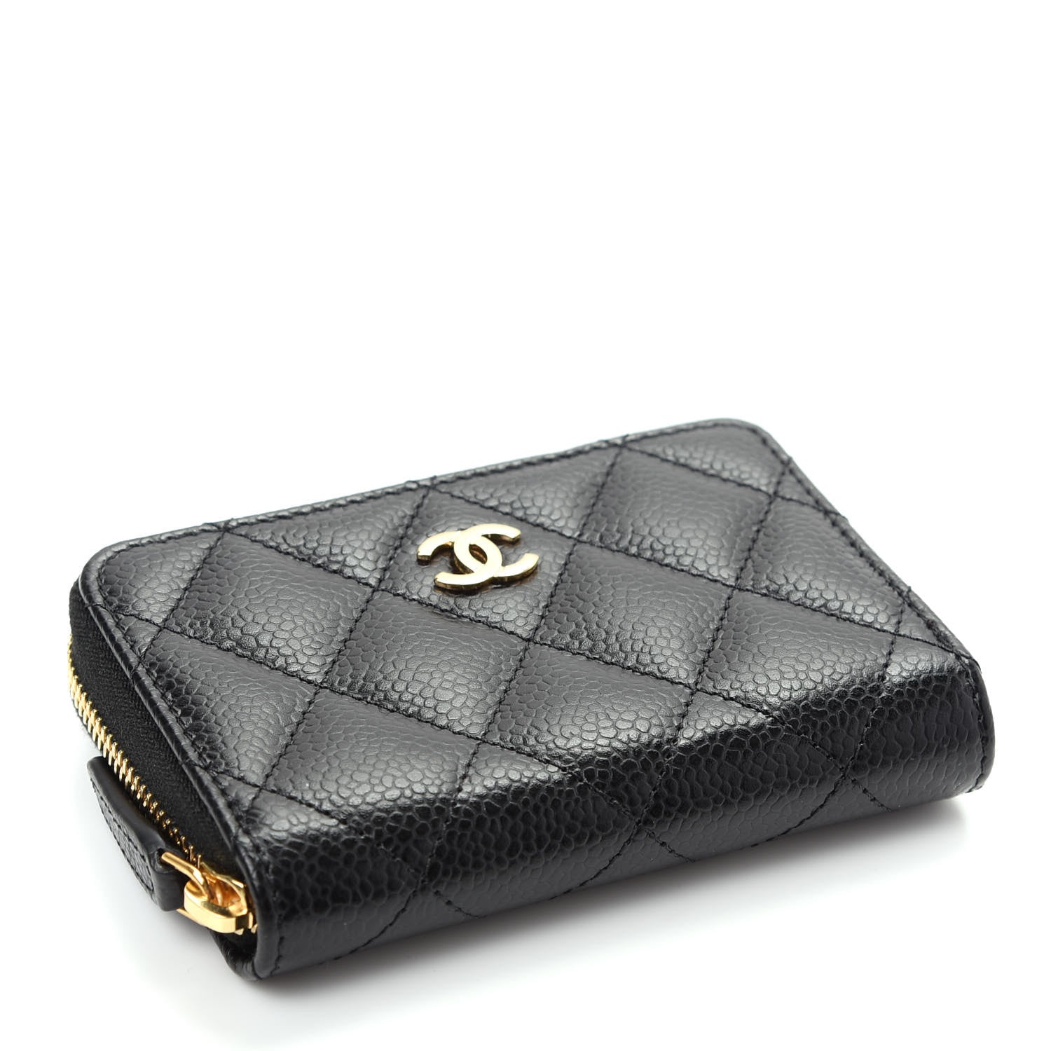 Chanel Caviar Quilted Zip Coin Purse Black 4 of 8