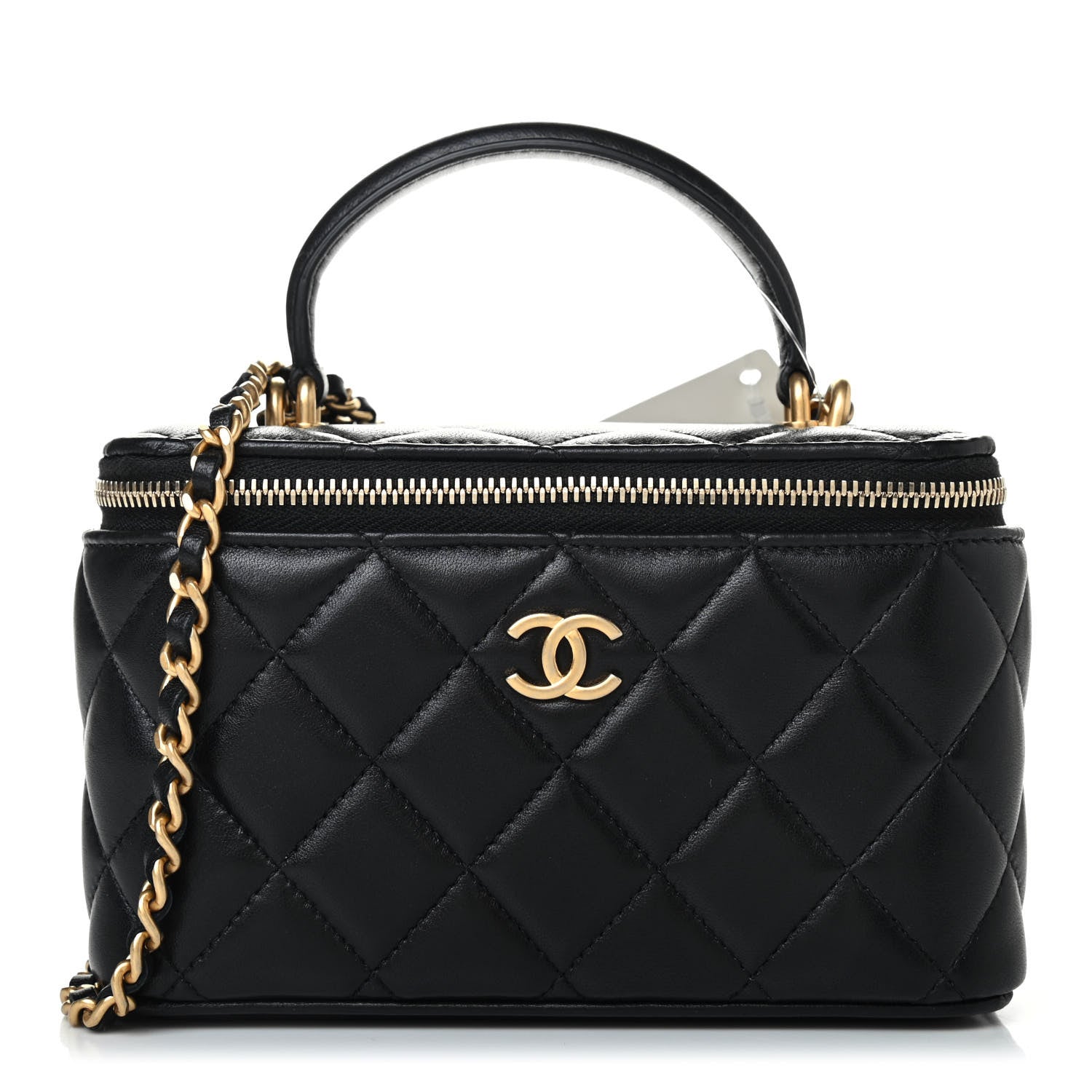 Chanel Lambskin Quilted Small Top Handle Vanity Case With Chain Black 1 of 4