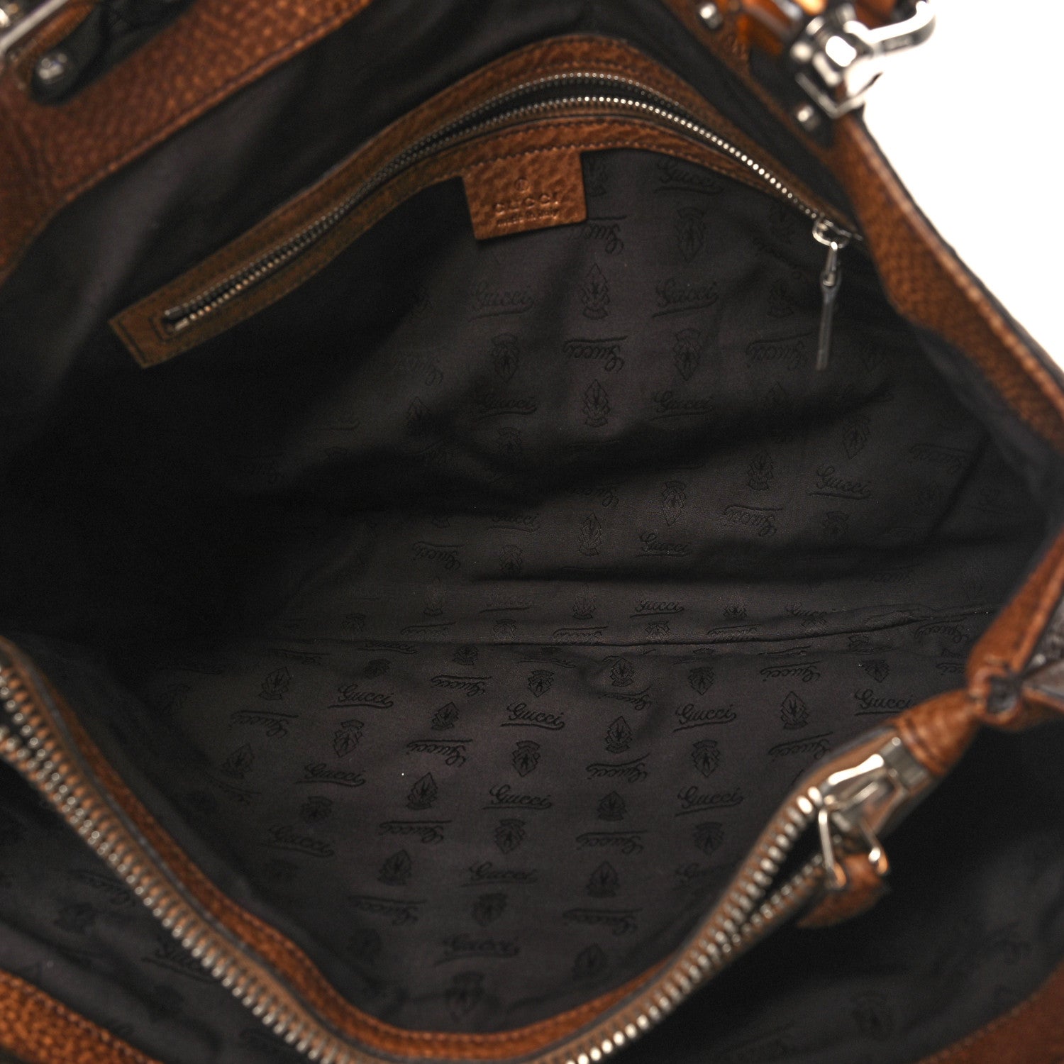 Gucci Calfskin Medium Bamboo Bar Tote Bag Brown 5 of 11