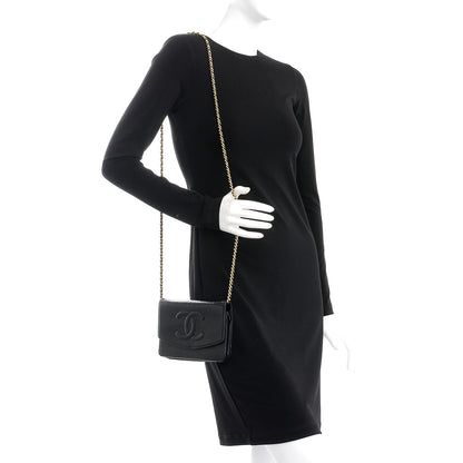 Chanel Caviar Timeless CC Wallet On Chain WOC Black 2 of 9