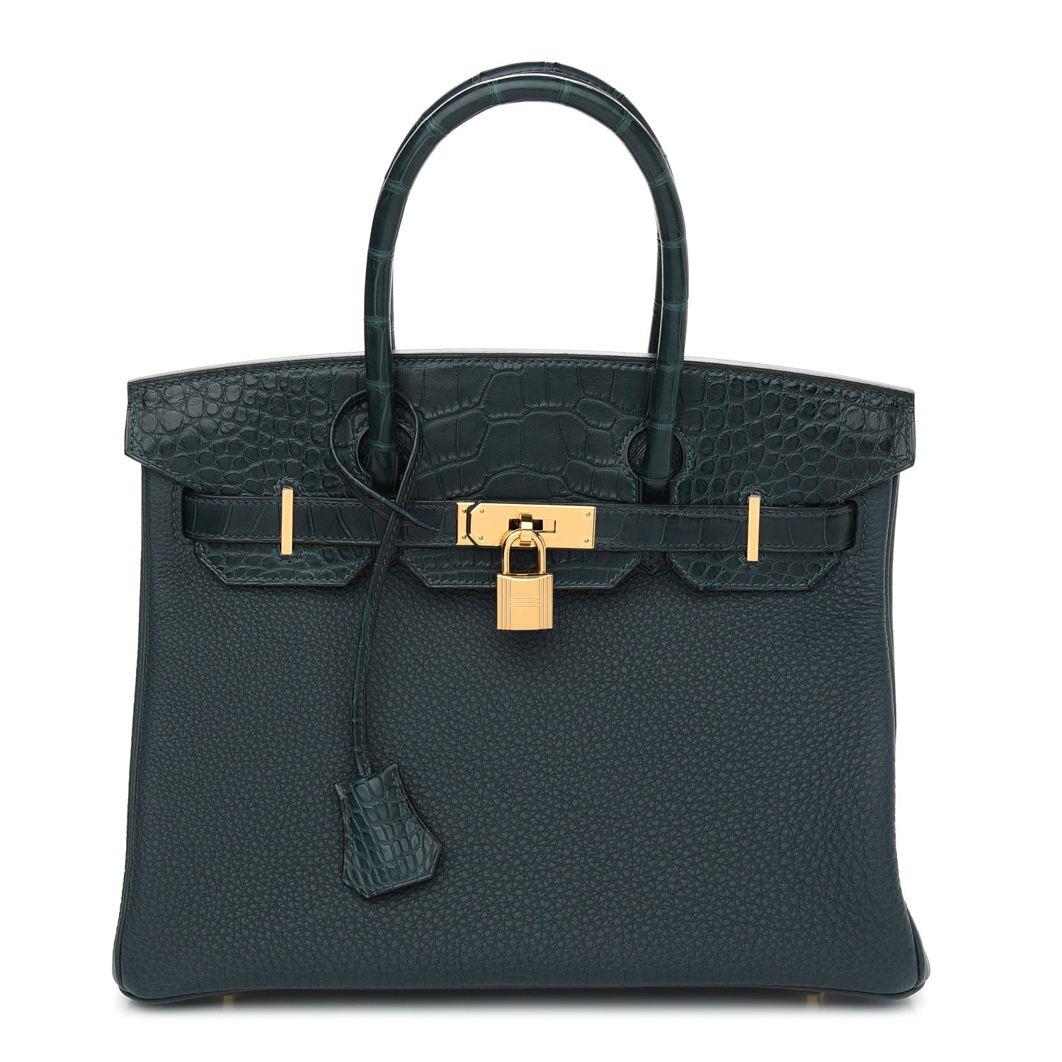 Hermes Togo Matte Alligator Birkin Touch 30 Vert Cypress 1 of 11