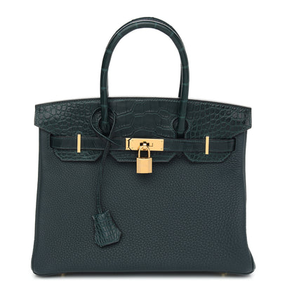 Hermes Togo Matte Alligator Birkin Touch 30 Vert Cypress 1 of 11