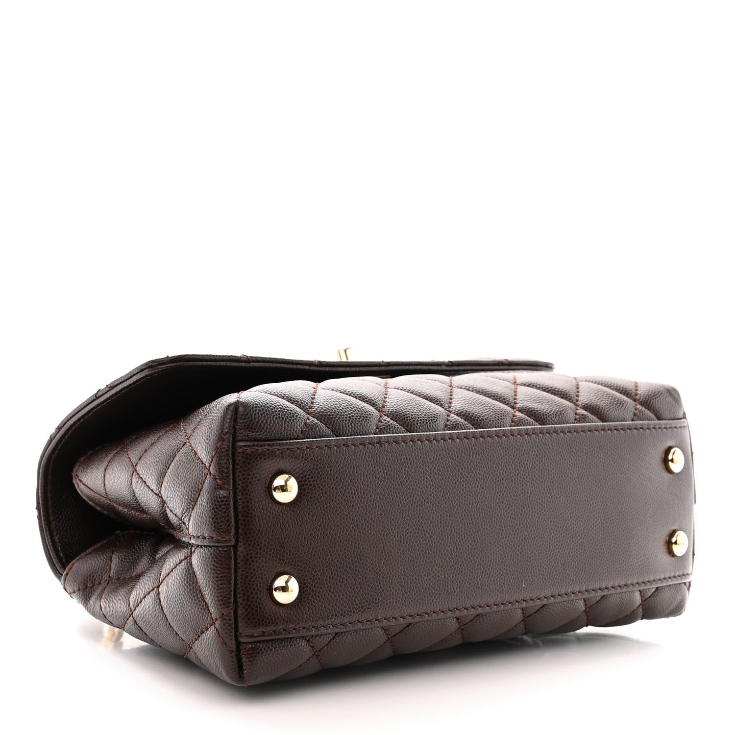 Chanel Caviar Quilted Mini Coco Handle Flap Dark Brown 4 of 10