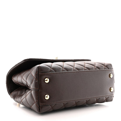 Chanel Caviar Quilted Mini Coco Handle Flap Dark Brown 4 of 10