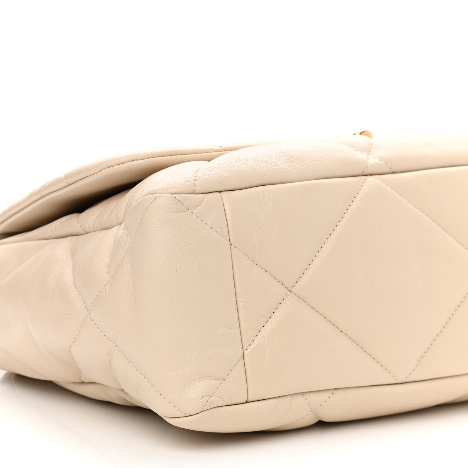 Chanel Goatskin Quilted Maxi Chanel 19 Flap Beige 9 of 10