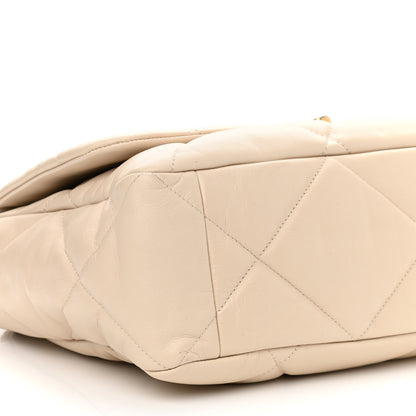 Chanel Goatskin Quilted Maxi Chanel 19 Flap Beige 9 of 10