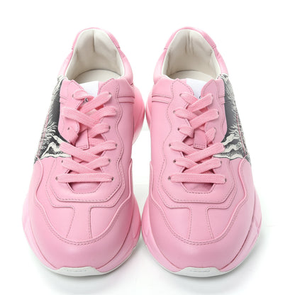 Gucci Calfskin Mystic Cat Rhyton Sneakers 37.5 Sugar Pink 5 of 9