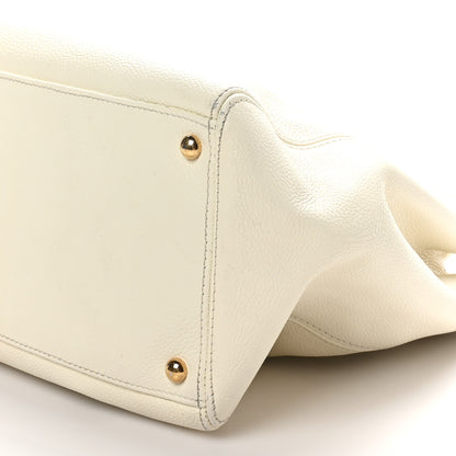 Chanel Calfskin Cerf Executive Shopper Tote White 10 of 11