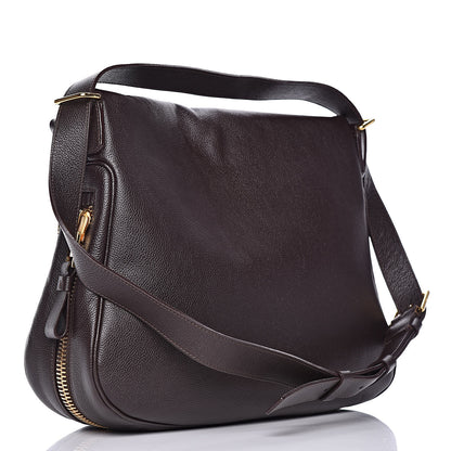 Tom Ford Pebbled Calfskin Large Jennifer Dark Brown 3 of 12