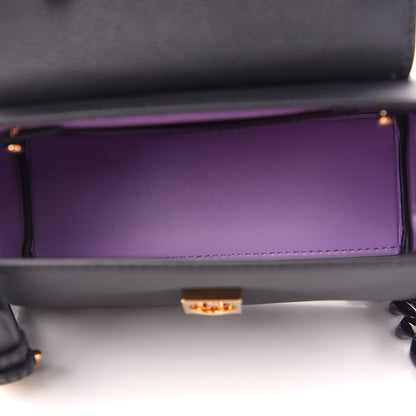 Versace Grained Calfskin Small La Medusa Top Handle Bag Black Lilac 5 of 9