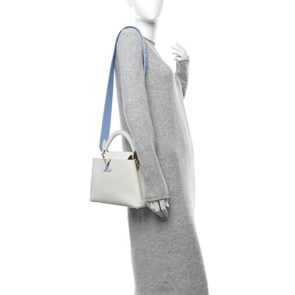 Louis Vuitton Taurillon Tile Capucines BB Snow White Provence Blue 2 of 9