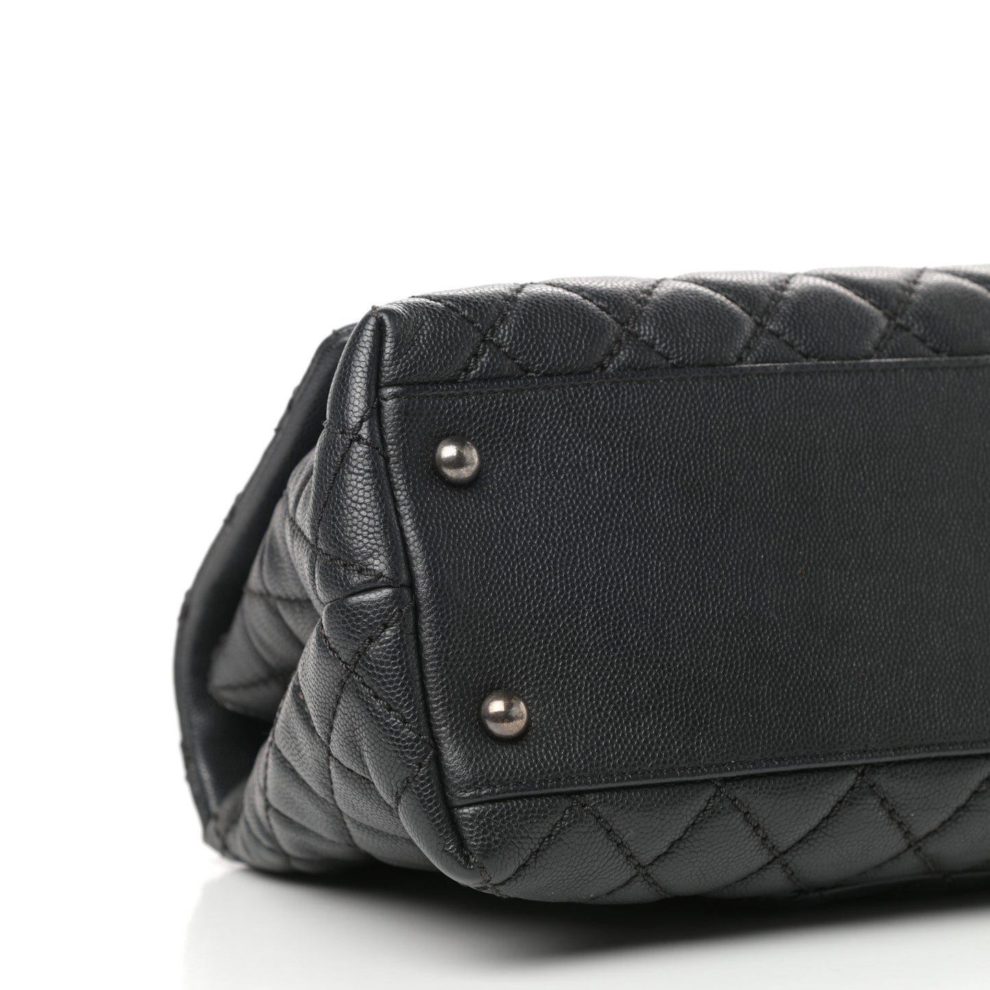 Caviar Quilted Small Coco Handle Flap Black