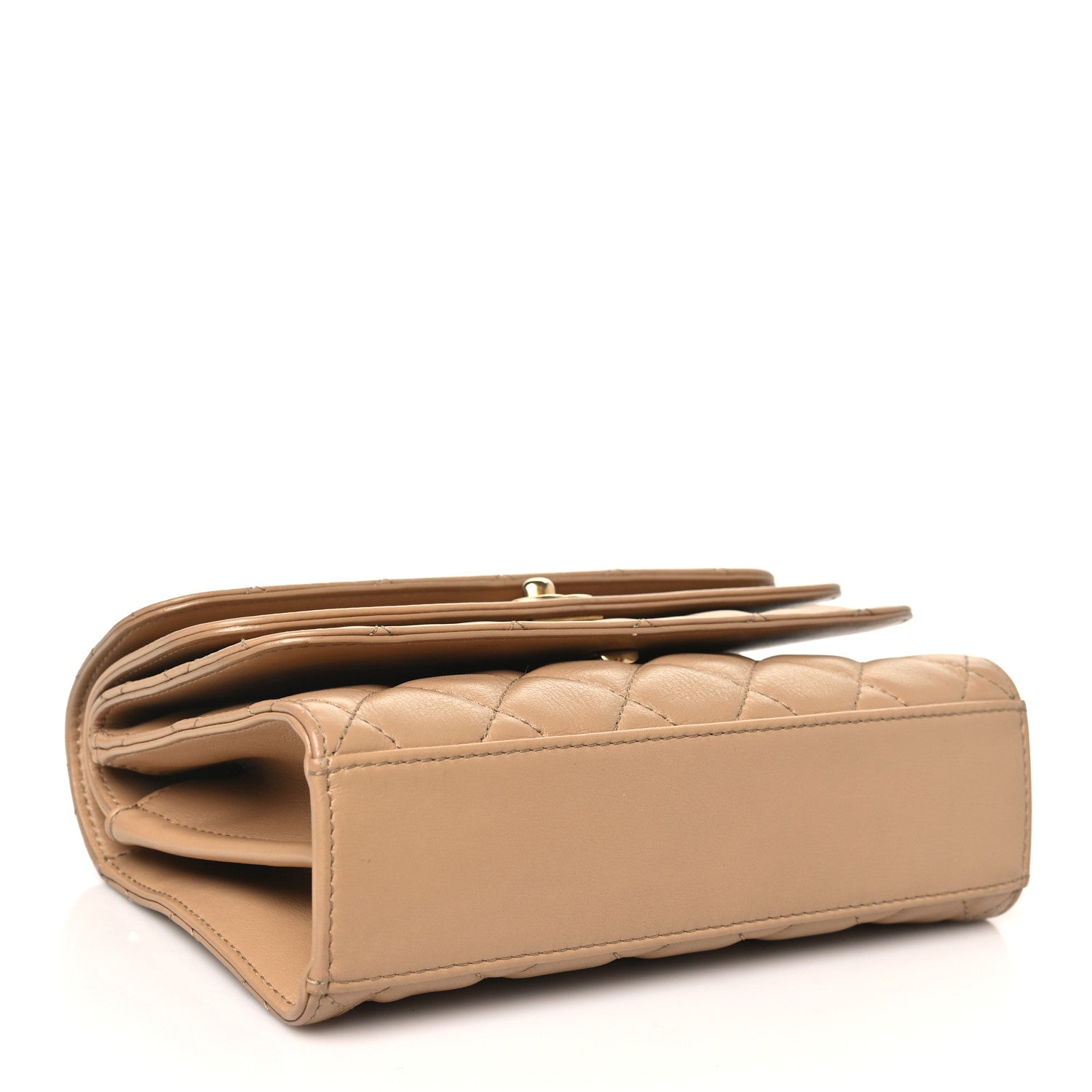 Chanel Calfskin Quilted Triple Flap Beige 4 of 11
