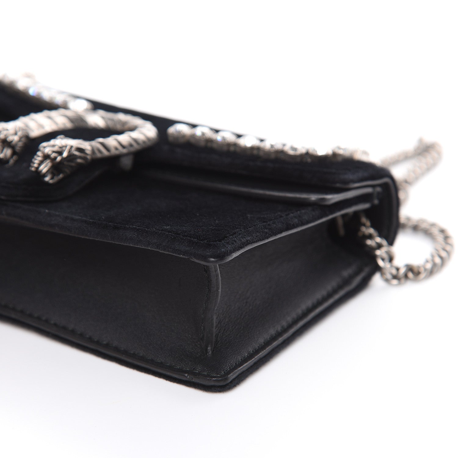 Gucci Velvet Crystal Super Mini Dionysus Shoulder Bag Black 8 of 10