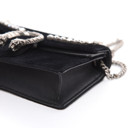 Gucci Velvet Crystal Super Mini Dionysus Shoulder Bag Black 8 of 10