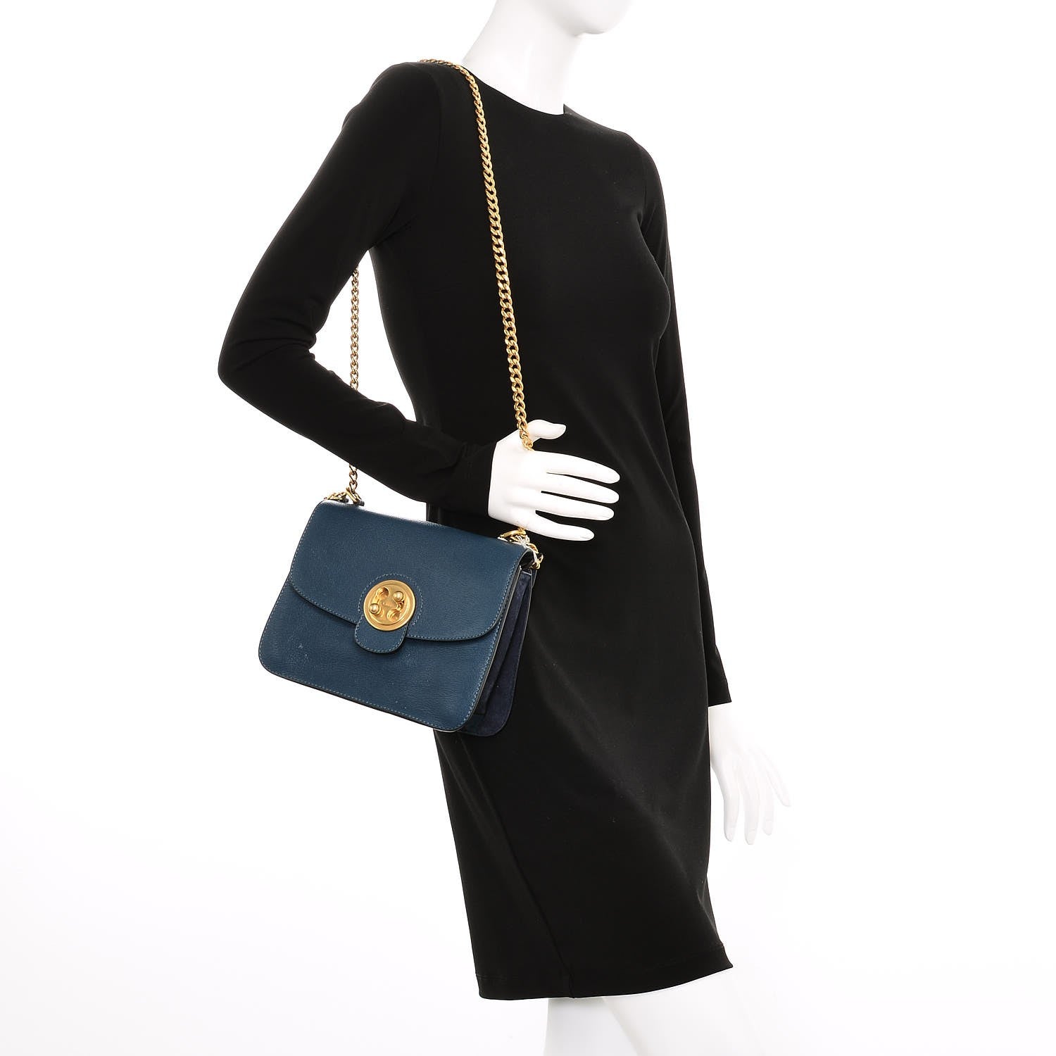 Chloe Goatskin Medium Mily Shoulder Bag Denim Blue 2 of 8