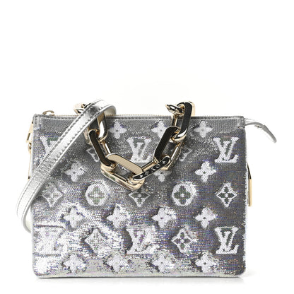 Louis Vuitton Satin Sequin Embroidered Monogram Coussin BB Silver 1 of 9