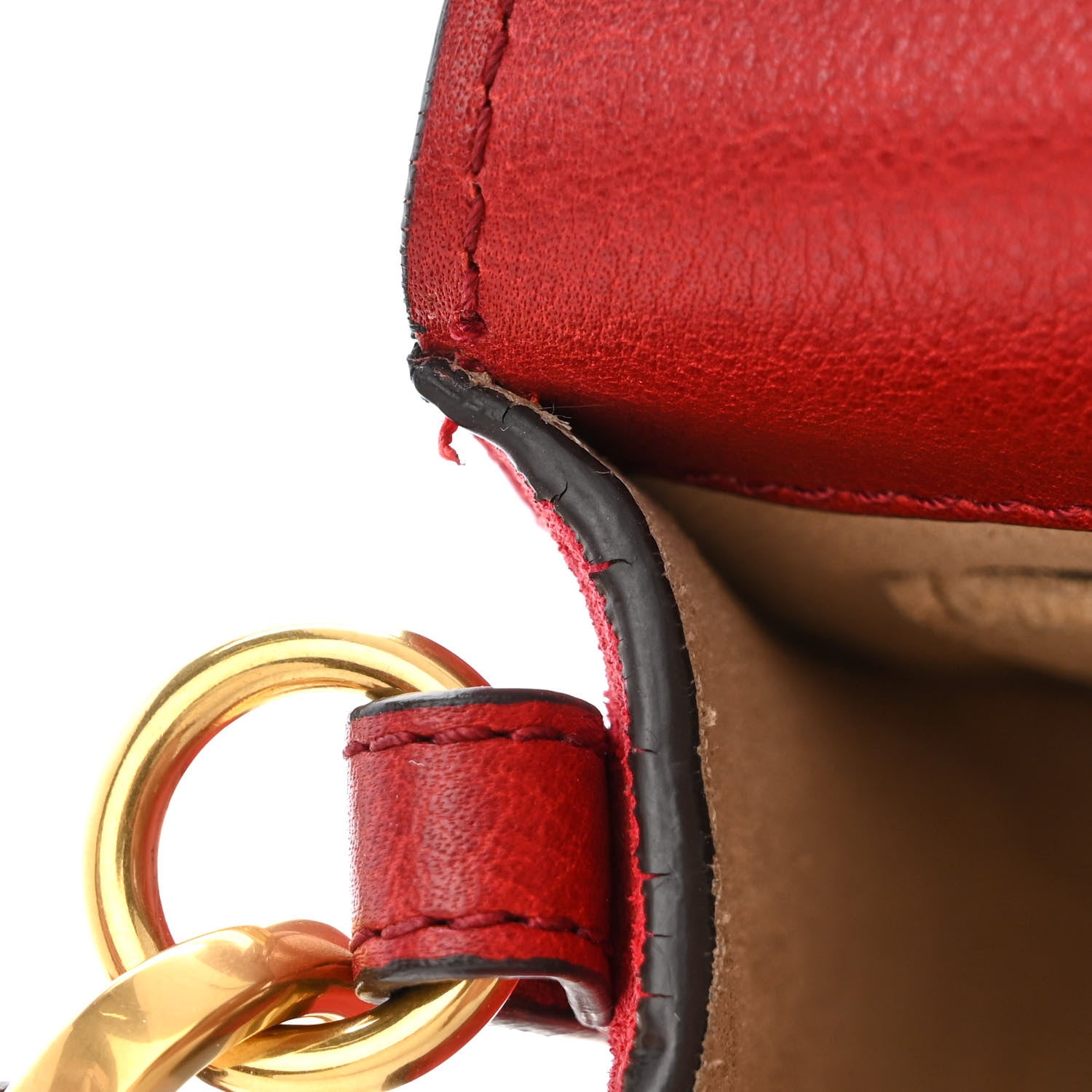 Chloe Calfskin Suede Small Nile Bracelet Bag Sepia Red 11 of 13