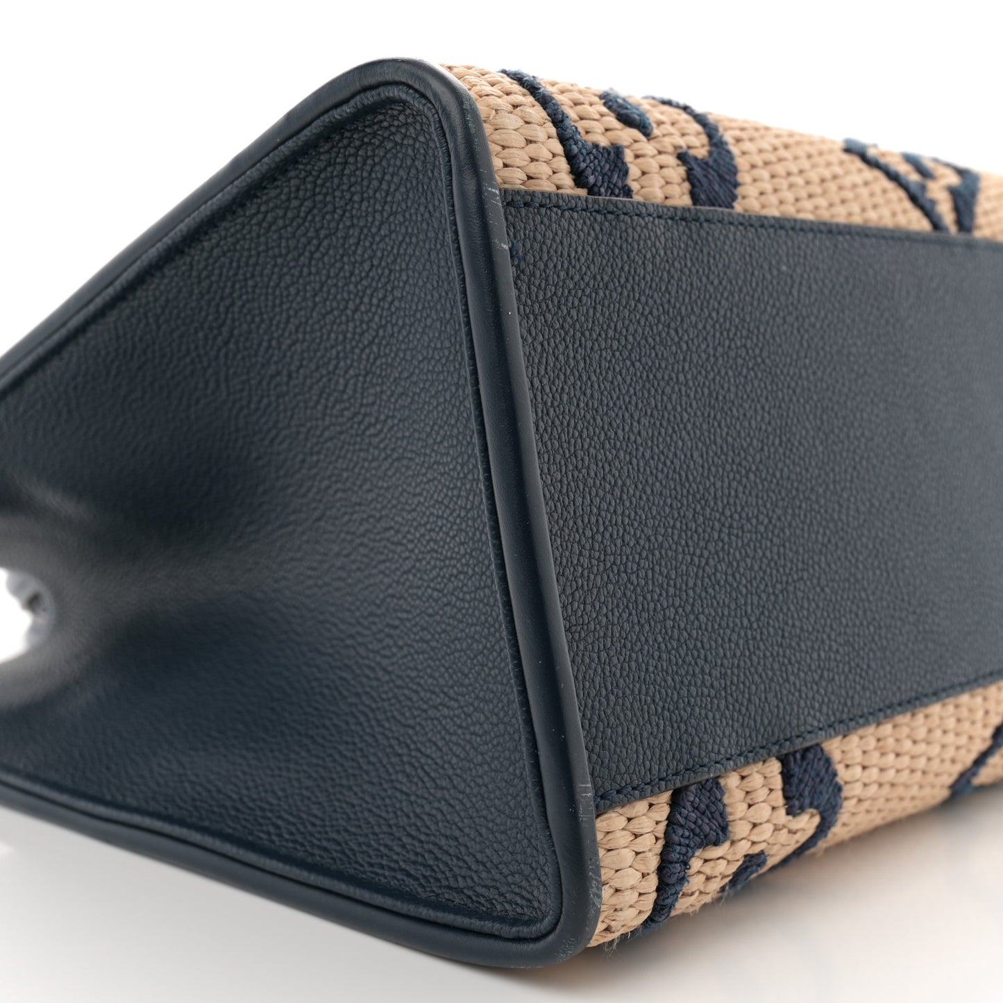 Raffia Calfskin Monogram Giant Onthego MM Blue