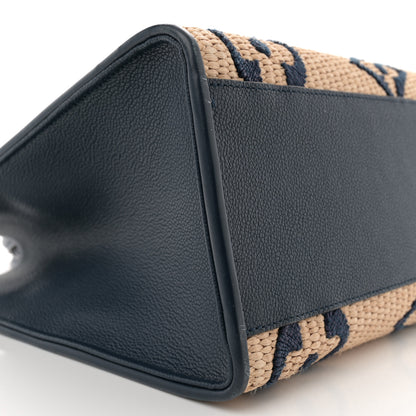 Louis Vuitton Raffia Calfskin Monogram Giant Onthego MM Blue 8 of 11