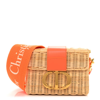 Christian Dior Wicker Oblique 30 Montaigne Box Bag Fluorescent Orange 1 of 10