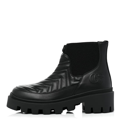Gucci Calfskin Nappa Matelasse Frances Chelsea Boots 39 Black 1 of 8