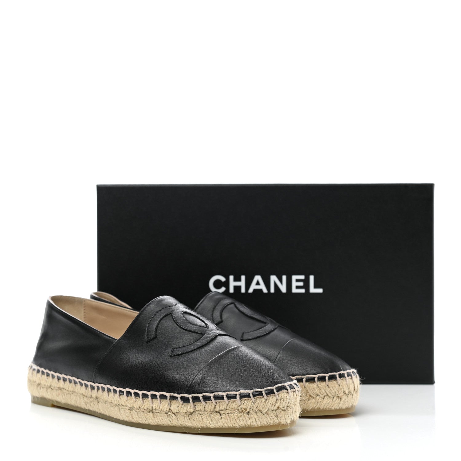 Chanel Lambskin CC Espadrilles 38 Black 9 of 9