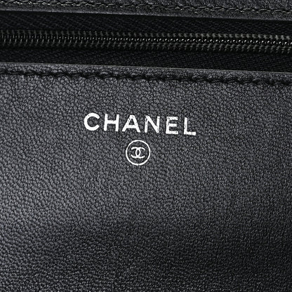 Chanel Lambskin Quilted Wallet On Chain WOC Black 6 of 10