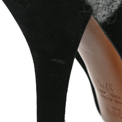 Fendi Stretch Fabric Knit Suede Sock Booties 37.5 Grey Black 9 of 9
