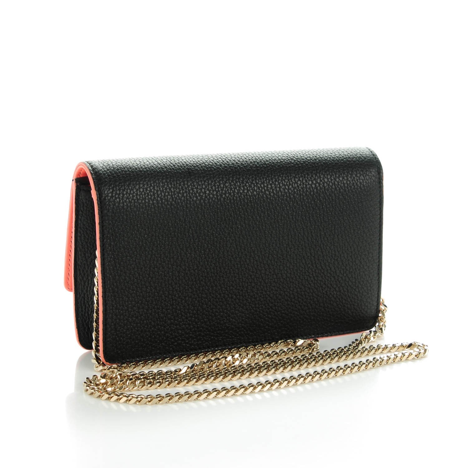Versace Grained Calfskin Palazzo Chain Evening Bag Black Flamingo 3 of 6