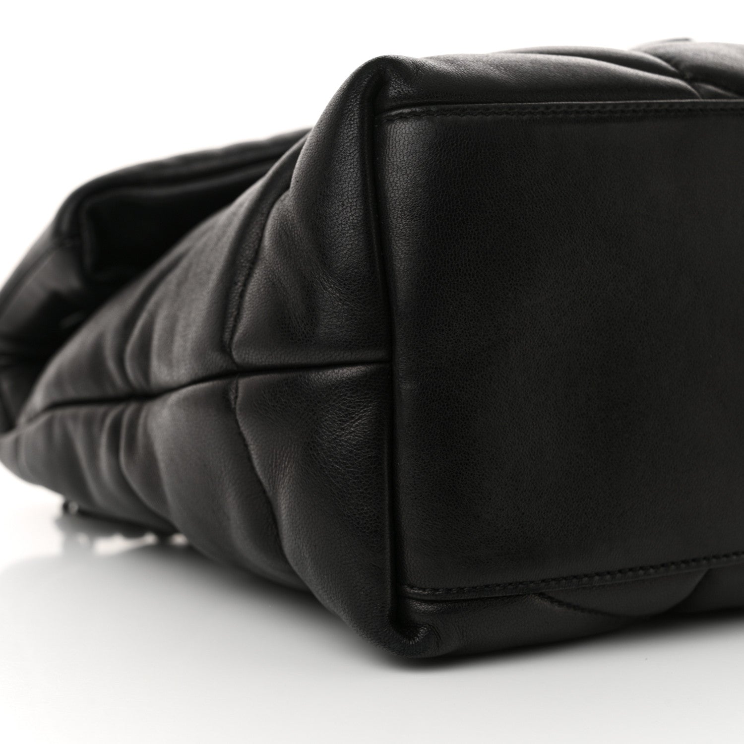 Saint Laurent Lambskin Quilted Monogram Monochrome Medium Loulou Puffer Chain Satchel Black 9 of 11