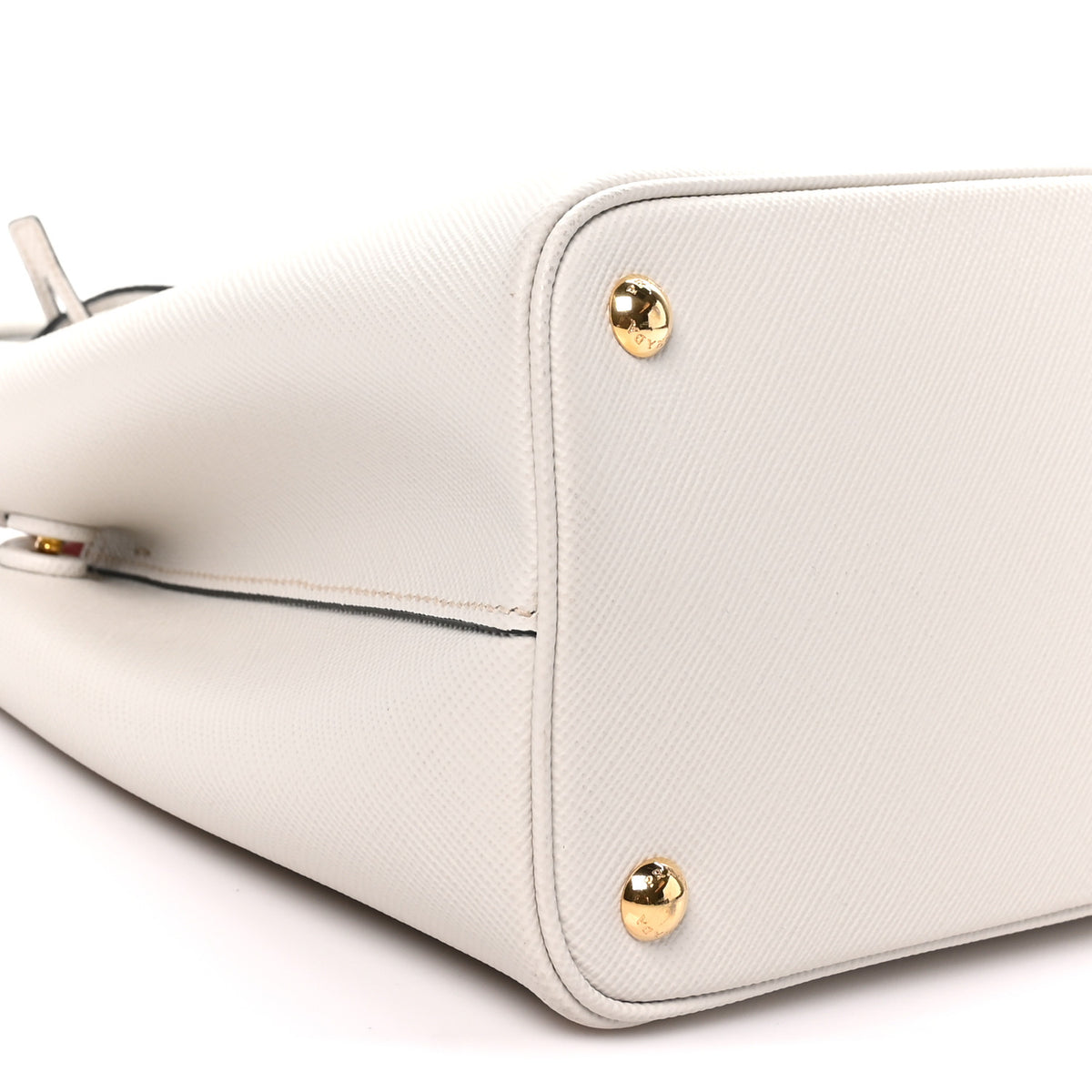 Saffiano Cuir Small Double Bag Talco Lacca