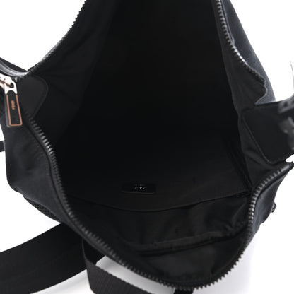 Fendi Nylon Stamp Patch Cross Strap Backpack Black Maya 4 of 4